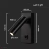 2W LED kapcsolós fali spotlámpa 4000K fekete - 10287 - Image 2