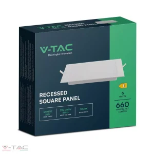 6W Négyszög Süllyeszthető LED panel 3000K - 10480