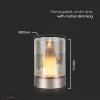 2W LED asztali lámpa gyertya design 3000K pezsgőarany   borostyánsárga üveg - 10566 - Image 3