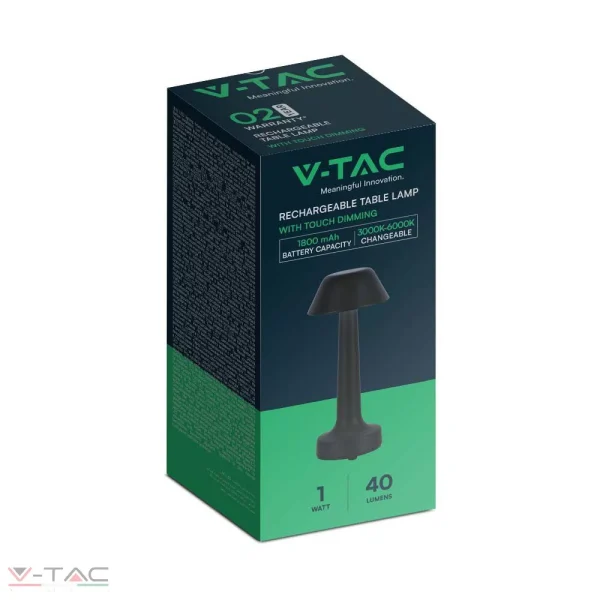 1W LED asztali lámpa (D100*230) 3IN1 fekete - 10568