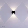 2W LED fali lámpa fel-le világító 3000K fekete IP54 - 10584 - Image 3