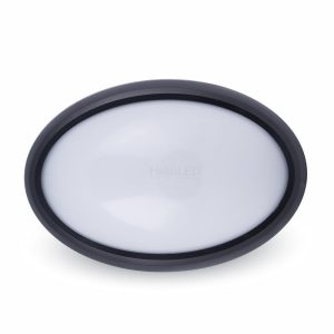 8W LED Mennyezeti lámpatest ovális fekete IP65 3000K - 1267