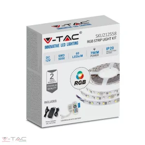 7W LED szalag szett 5050 60 LED/m RGB IP20 nem vízálló - 212558