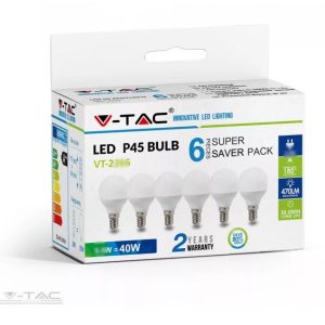 4,5W LED izzó E14 P45 4000K 6db/csomag - 212734