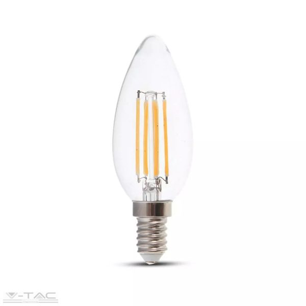 6W Retro LED izzó Filament E14 Gyertya 6500K - 212850