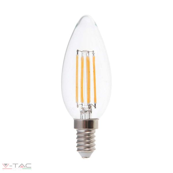 6W Retro LED izzó Filament E14 gyertya 4000K - 217424