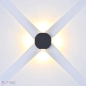 4W LED design gömb fali lámpa fekete IP65 4000K - 218554