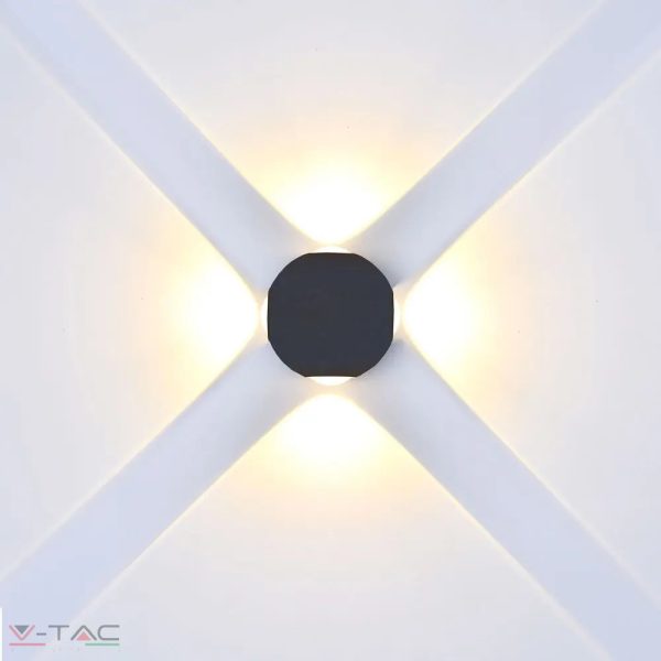 4W LED design gömb fali lámpa fekete IP65 3000K - 218553