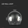 4W LED design gömb fali lámpa fekete IP65 3000K - 218553 - Image 2