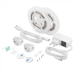 LED szalag szett alkonykapcsolós mozgásérzékelővel és tápegységgel 2 x 120 cm 3000K - 2550