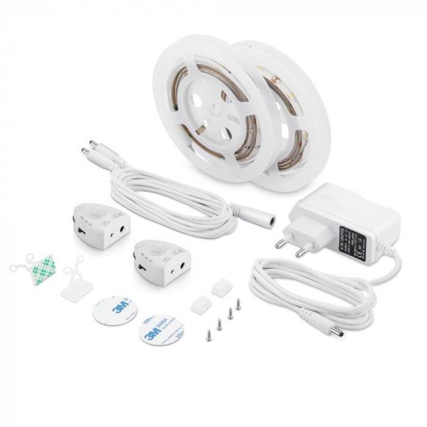 LED szalag szett alkonykapcsolós mozgásérzékelővel és tápegységgel 2 x 120 cm 4000K - 2551