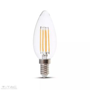 Retro LED izzó - 6W Filament E14 Gyertya 130lm/W 4000K - 2849