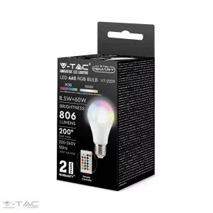 8,5W LED izzó E27 A60 RGB 4000K távirányítóval - 2928