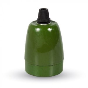Porcelán E27 foglalat - 3797 (zöld)