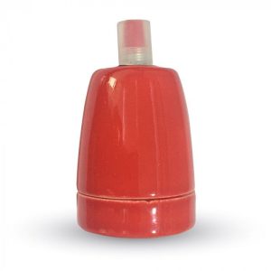 Porcelán E27 foglalat - 3799 (piros)
