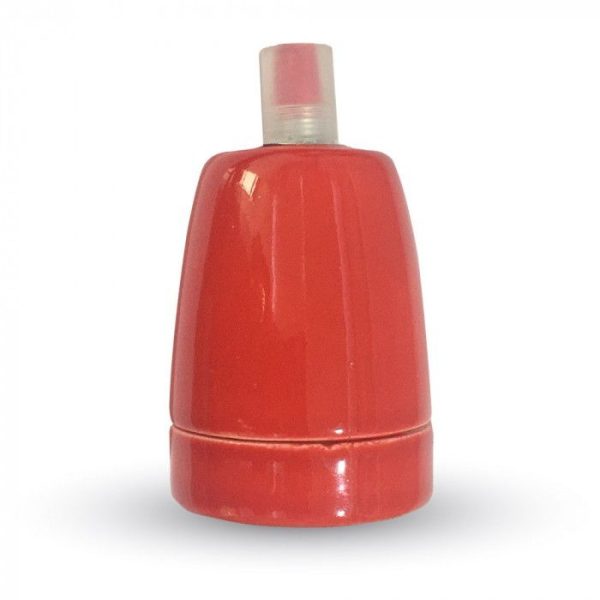 Porcelán E27 foglalat - 3799 (piros)