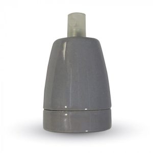 Porcelán E27 foglalat - 3800 (szürke)