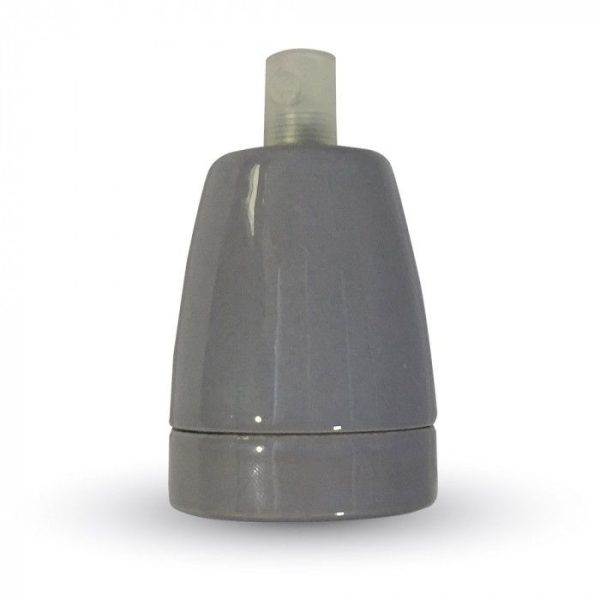 Porcelán E27 foglalat - 3800 (szürke)