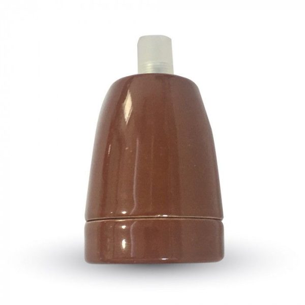 Porcelán E27 foglalat - 3802 (barna)