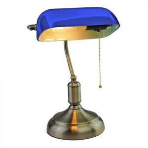 Asztali retro bank lámpa kék - 3913