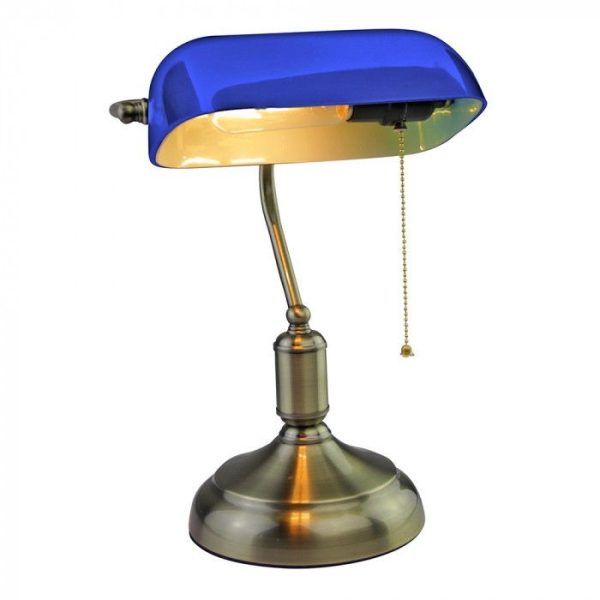 Asztali retro bank lámpa kék - 3913