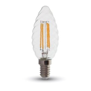 Dimmelhető Retro LED izzó - 4W Filament E14 csavart gyertya Meleg fehér 4367