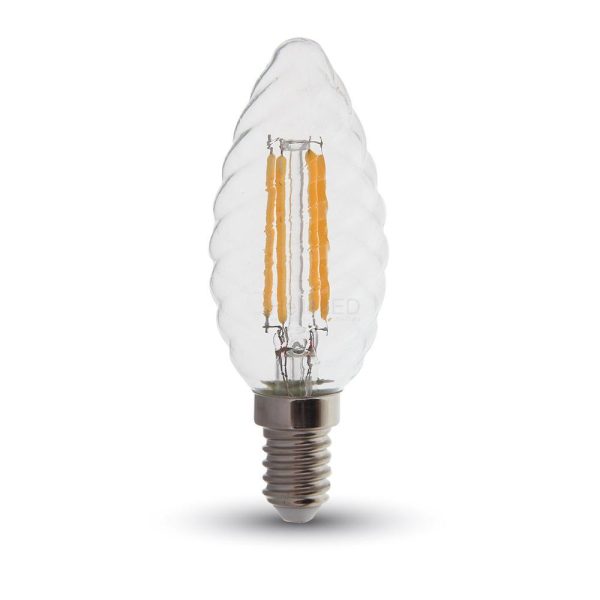 Dimmelhető Retro LED izzó - 4W Filament E14 csavart gyertya Meleg fehér 4367