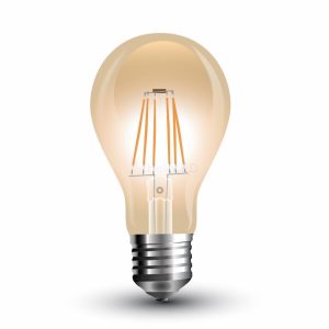 Retro LED izzó - 8W E27 A60 Filament szabadalmi borostyán burkolat 2300K 4472