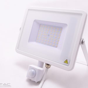 50W Mozgásérzékelős LED reflektor Samsung chip fehér IP65 6400K - PRO468
