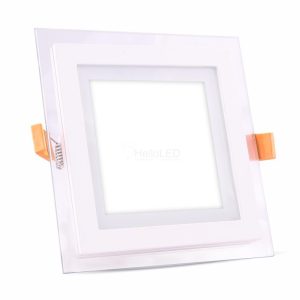 18W Üveg LED Mini Panel / LED lámpatest - szögletes 6000K - 4745