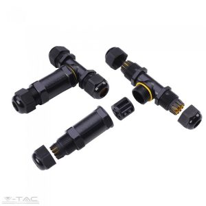 Led reflektorhoz vízhatlan kötődoboz fekete (T elosztás) - 5978