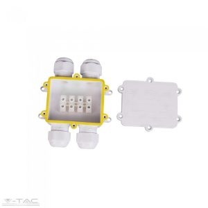 Led reflektorhoz vízhatlan kötődoboz fehér (4 osztás) - 5983