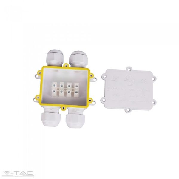 Led reflektorhoz vízhatlan kötődoboz fehér (4 osztás) - 5983