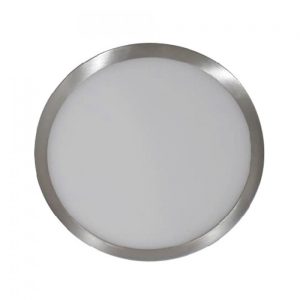 Fém keretes 12W LED Slim Panel nikkel kerek, felületre szerelhető 6000K - 6369