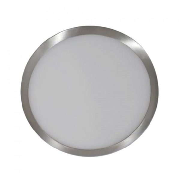 Fém keretes 12W LED Slim Panel nikkel kerek, felületre szerelhető 6000K - 6369