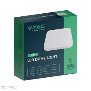 18W LED mennyezeti lámpa négyzet alakú fehér 4000K IP44 - 76251