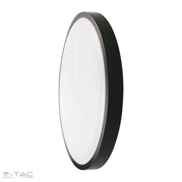 24W Fekete LED Mennyezeti lámpa kör 4000K IP44 - 7637
