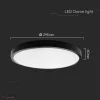 36W LED Mennyezeti lámpa kör fekete 4000K IP44 - 76401 - Image 2