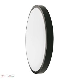 18W Fekete LED Mennyezeti lámpa kör 6400K IP44 - 7635