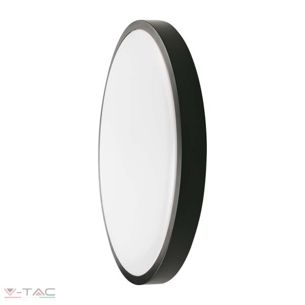 18W Fekete LED Mennyezeti lámpa kör 3000K IP44 - 7633