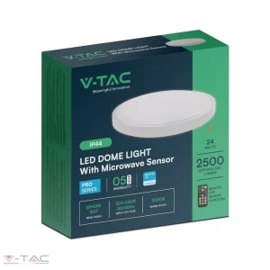 24W fehér LED mozgásérzékelős mennyezeti lámpa kör 3000K IP44 - 76621-24