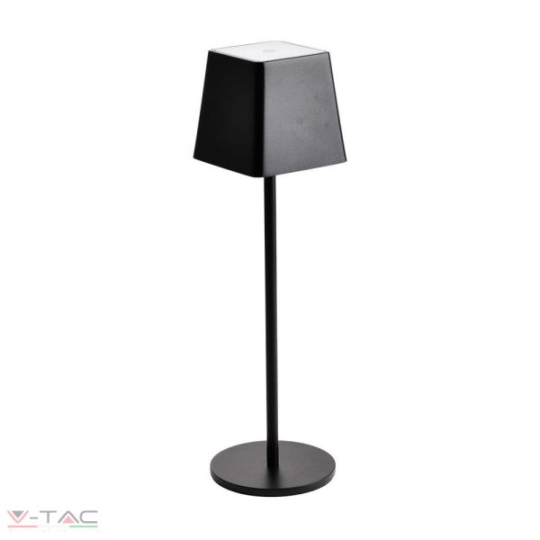 2W fekete LED újratölthető asztali lámpa 3000K - 7692