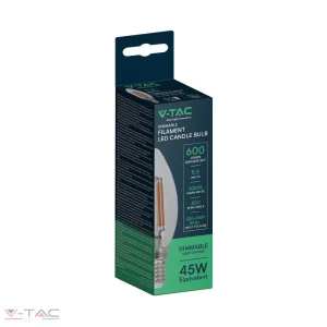 5,5W Dimmelhető Retro LED izzó E14 gyertya 3000K - 7806