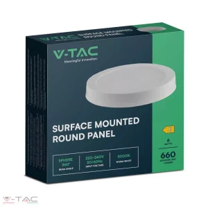 6W Kör falon kívüli LED panel 6500K - 7872