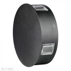 4W LED fekete kör fali lámpa 4000K IP65 - 8216