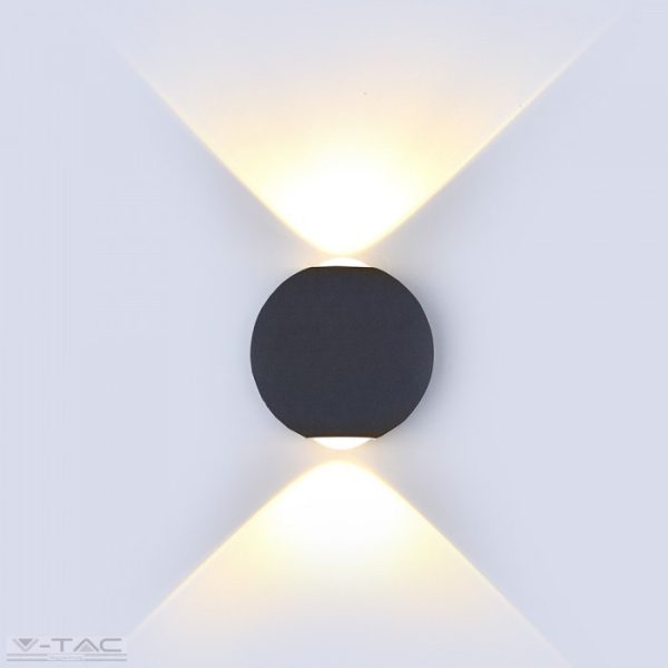 6W LED design gömb fali lámpa fekete IP65 4000K - 8304