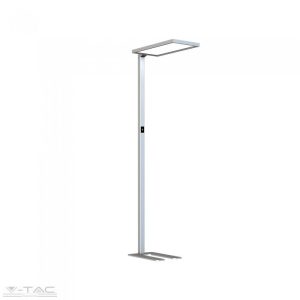 80W Exkluzív irodai LED állólámpa, dimmelhető, le/föl irány, ezüst 4000K - 8521