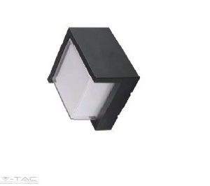 12W LED fali lámpa, fedett négyszögletes fekete 3000K - 8539