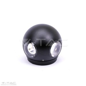 4W LED design gömb fali lámpa fekete IP65 3000K - 8553
