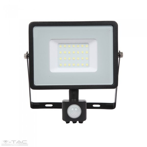 30W Mozgásérzékelős LED reflektor fekete IP65 4000K - PRO461